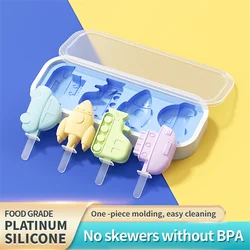 Healthy Many Ship Silicone Ice Cream Mold Easy Popsicle Mold Reusable Ice Cream Bar Pop Molds For DIY Making in Summer