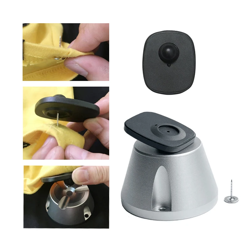 100pcs 42mm*48mm RF ABS Security Buckle EAS Clothing Anti-lost Label Magnetic Button Small Square Anti-theft Fastener Hard Tag