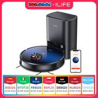 ILIFE T10s  Robot and Mop,Auto-Empty Station, LDS Navigation 3000Pa Suction,Smart Home Wet Dry