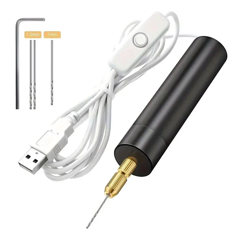 A04G-Electric USB Mini Drill Kit  USB Drill Rotary Tools Engraver Pen Drilling Jewelry Tools With Drill Bits Power Tools