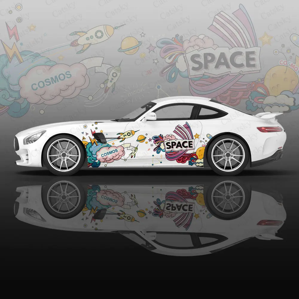 

Space Astronaut Design Car Vinyl Wraps Decal Self-adhesive PVC Sticker Suitable for Trucks SUV Decoration Auto Accessories Gift