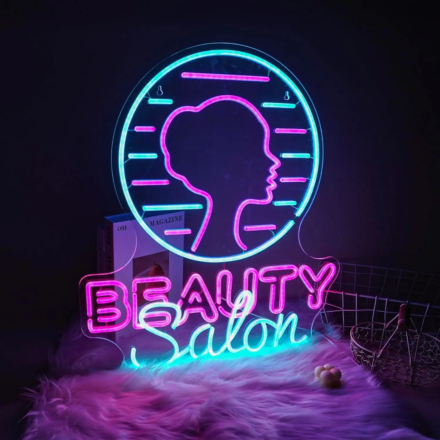 Large Beauty Salon Neon Signs LED Neon Light Sign Light Up Neon Signs For Beauty Barber Salon  Make Up Lashes Nail Decor