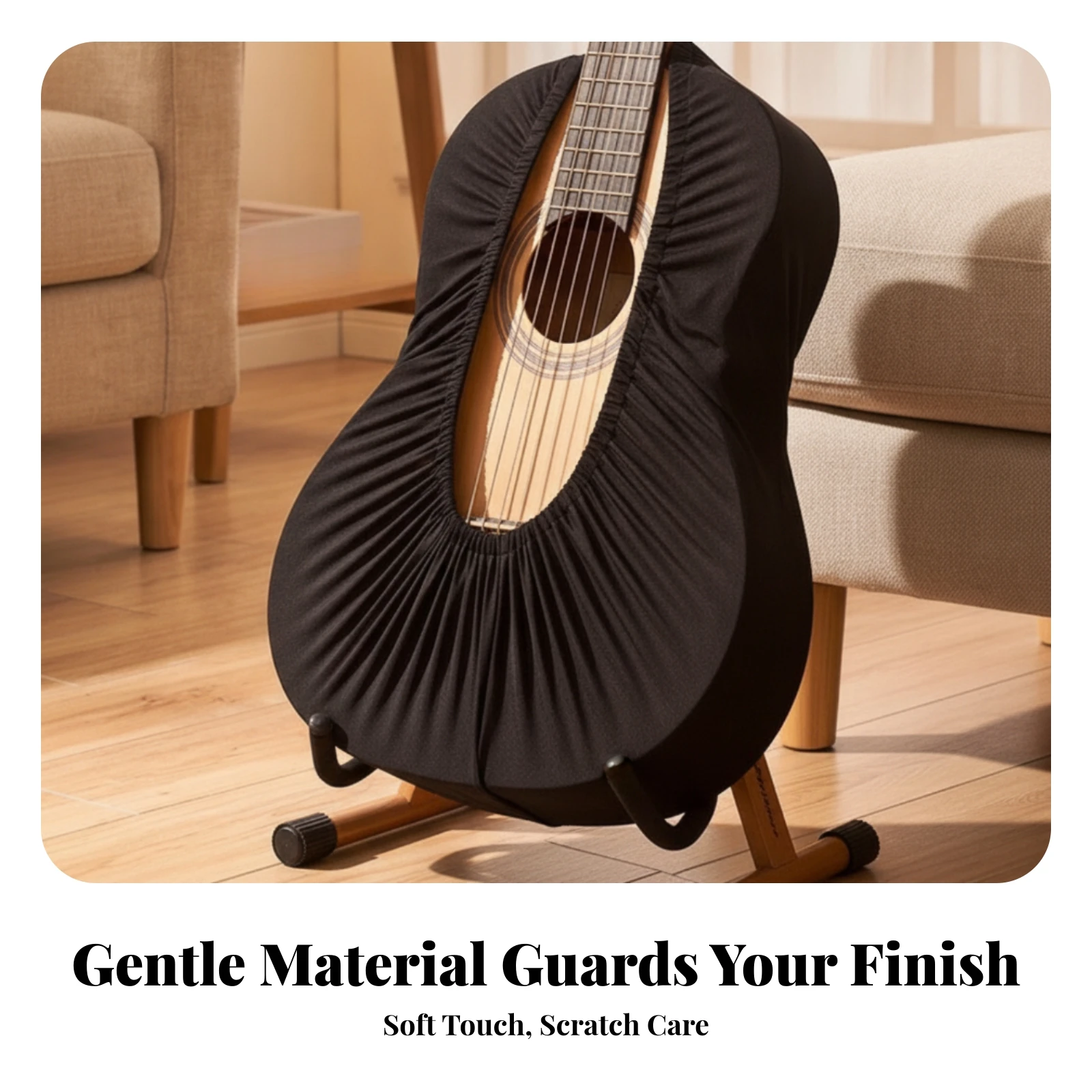 Guitar Dust Cover Dustproof Guitar Cover with Elastic Opening Shielding Sleeve Breathable Cotton Portable for Guitarists