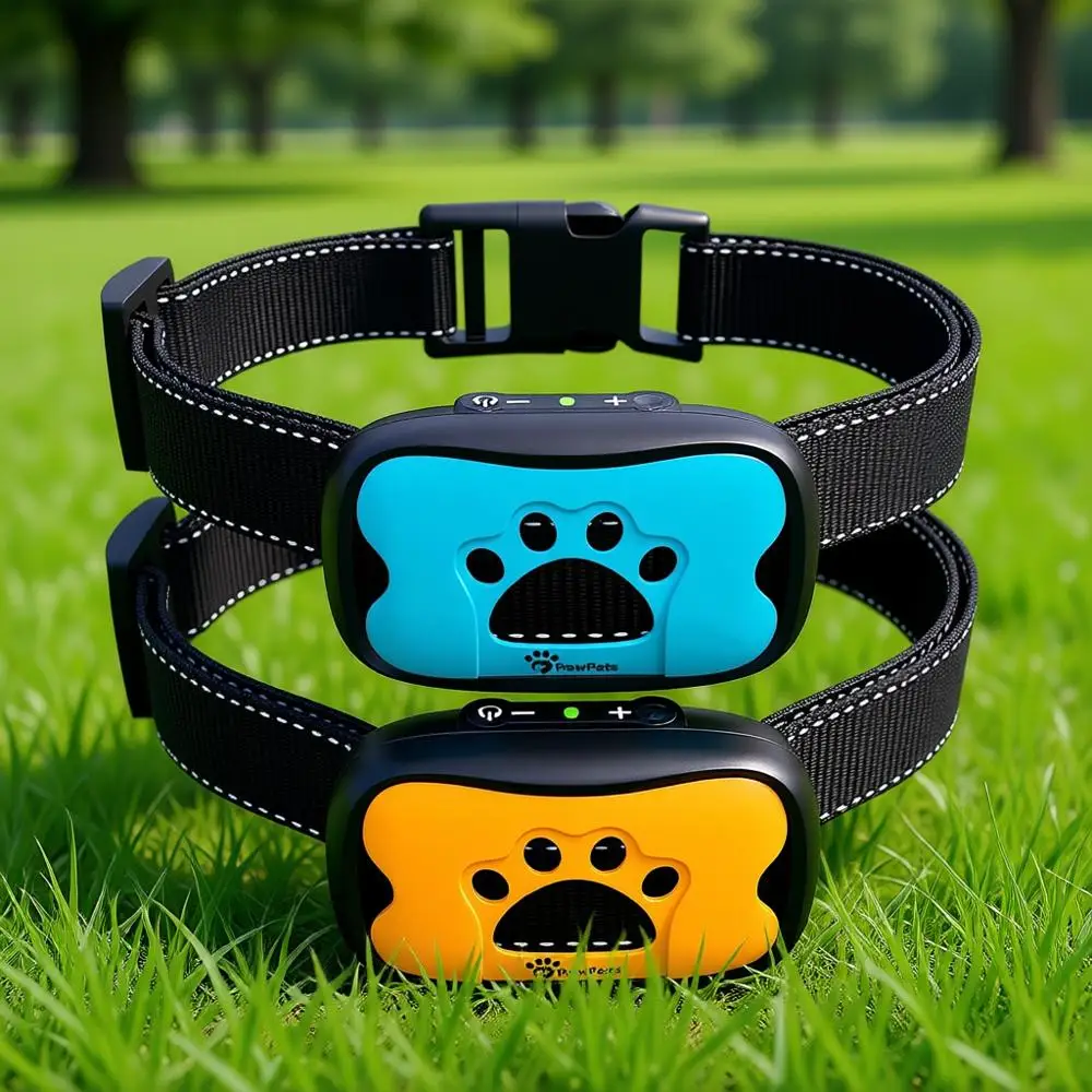 

Rechargeable Anti Bark Collar - No Shock Training Dog Collar - Humane with Vibration and Sound Barking Collar for Small Medium L