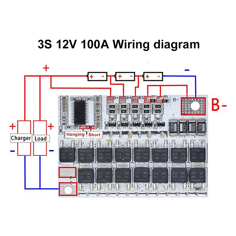 1pc 3s/4s/5s Bms 12v 16.8v 21v 3.7v 100a Li-ion Lmo Ternary Lithium Battery Protection Circuit Board Li-polymer Balance Charging