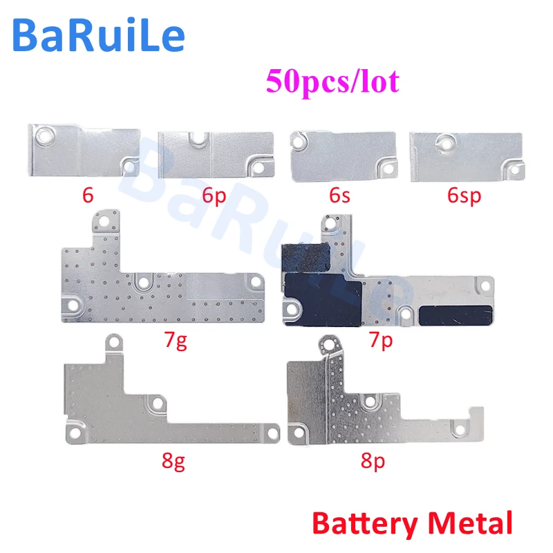 BaRuiLe 50pcs Battery FPC Flex Cable cover for iphone 11 12 Pro Max X XS XR 6 6S 7 8 Plus Inner Metal Bracket Clip Holder Parts