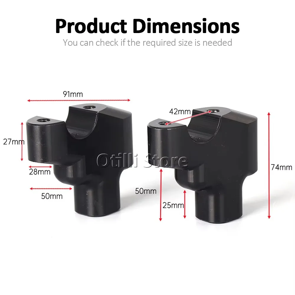 2018-2025 Motorcycle Handlebar Riser HandleBars Mount Clamp Extend Adapter Handle Bar Riser Clamp Extend For BMW Z900RS Z900 RS
