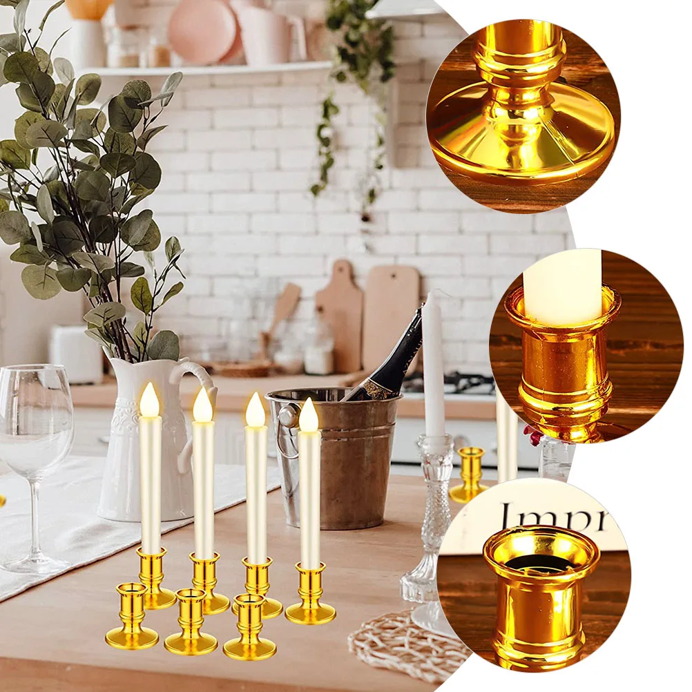 24 قطعة حامل شمعدان بلاستيكي إبداعي نمط أنيق لحفلات الزفاف ديكور المنزل عرض موقف رومانسي