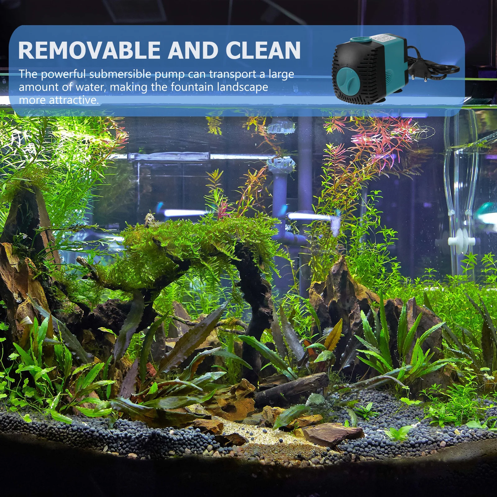 

1Pcs Micro Submersible Pump High Lift Adjustable Flow Silent Operation for Fish Tanks Ponds Fountains Eu Plug Water Pump