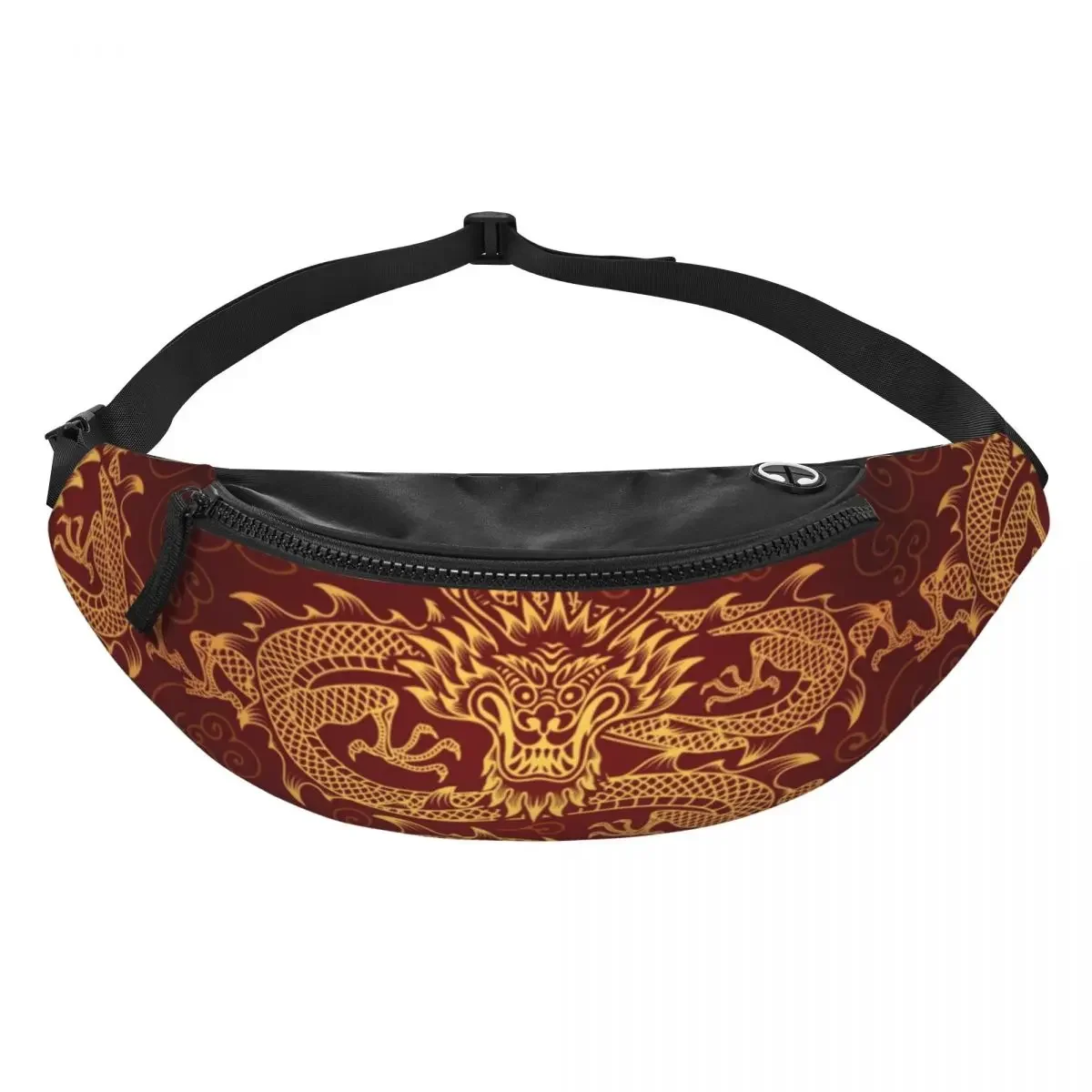 Red Japanese Dragon Pattern Fanny Pack for Men Women Fashion Asian Oriental Art Crossbody Waist Bag Traveling Phone Money Pouch