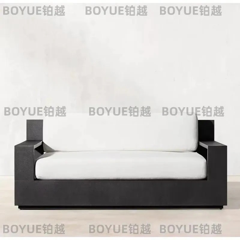 Modern Aluminum Outdoor Sofa Set All Weather Garden Patio Furniture Poolside Lounge Chair Loveseat for Backyard Deck