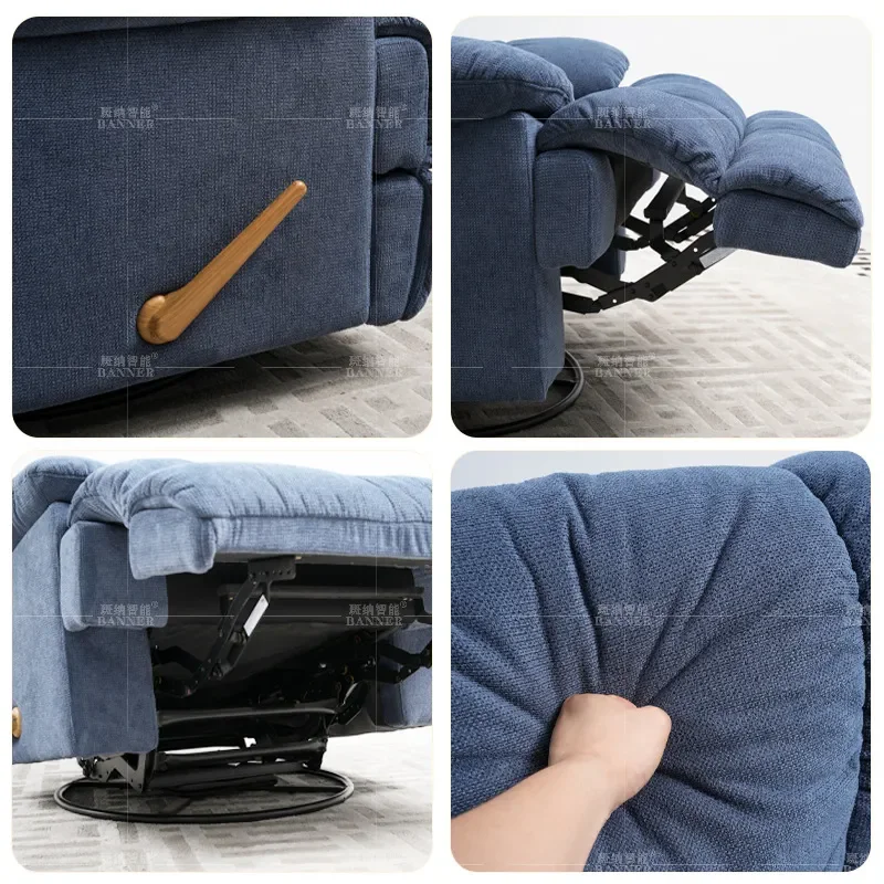 Lazy Sofa Recliner Single Chair with Handle for Living Room Home Furniture Comfortable Lounge Seat for Sleeping and Relaxing