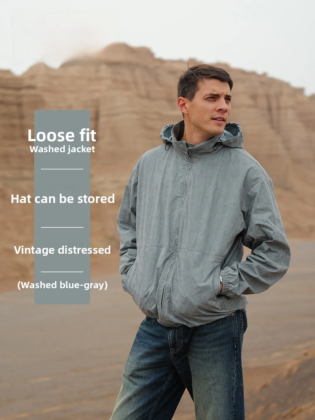 

SIMWOOD Loose Fit Waed Retro Print Embroidery Hoodie Jaet Men's Casual Sle Long Sve Zipper Closure Cotton Nylon Blend