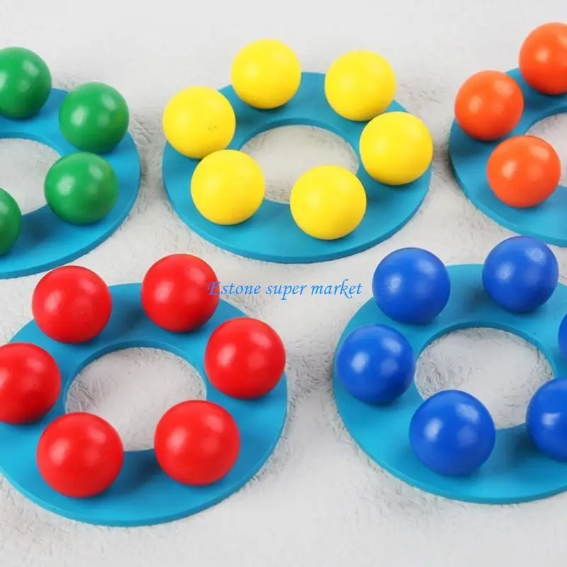 090b ลูกบอลไม้หอคอยซ้อนบล็อกของเล่นสำหรับศูนย์กิจกรรมก่อนวัยเรียนเด็กผู้หญิง