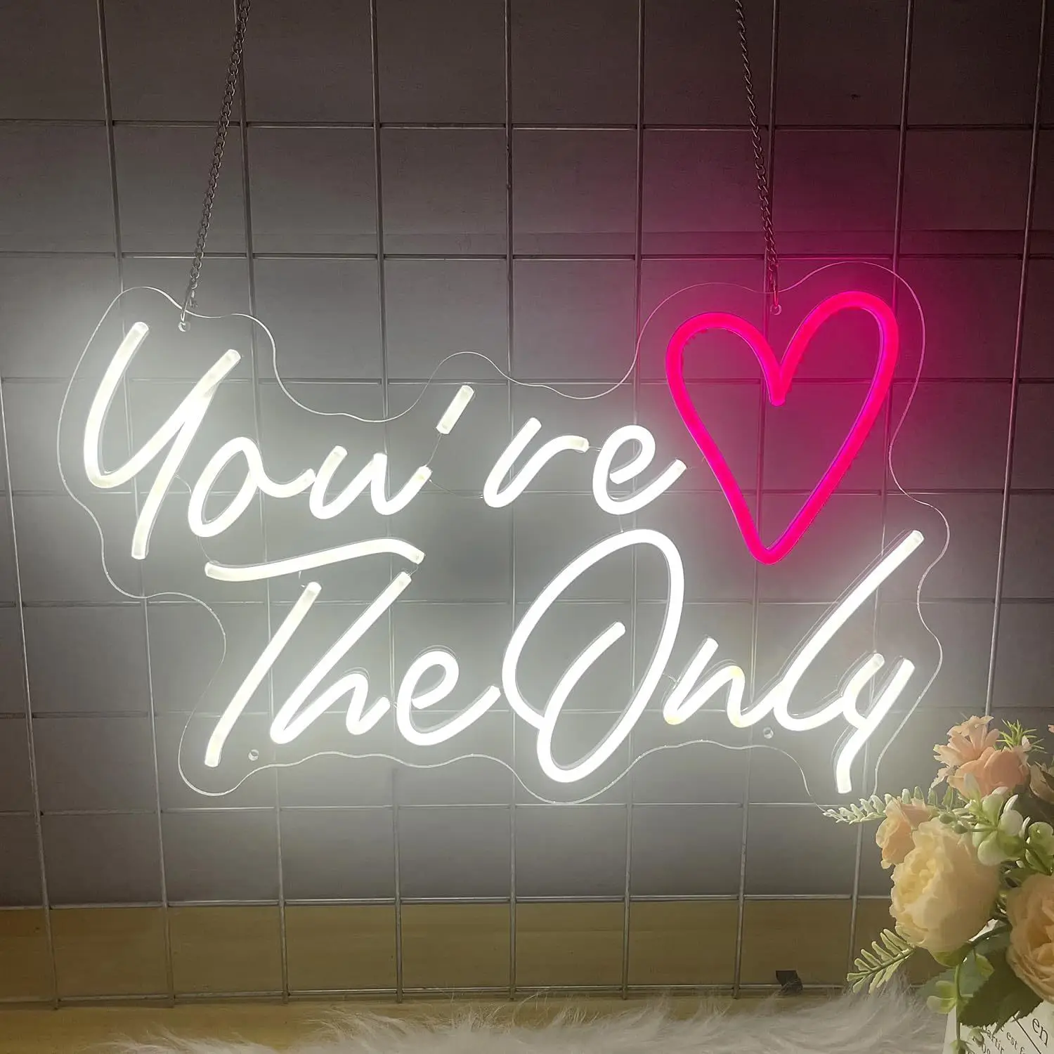 You're The Only LED Neon Light Dimmable Wall Light for Proposal Wedding Bedroom Valentine Anniversary Romantic Party Gift Decor