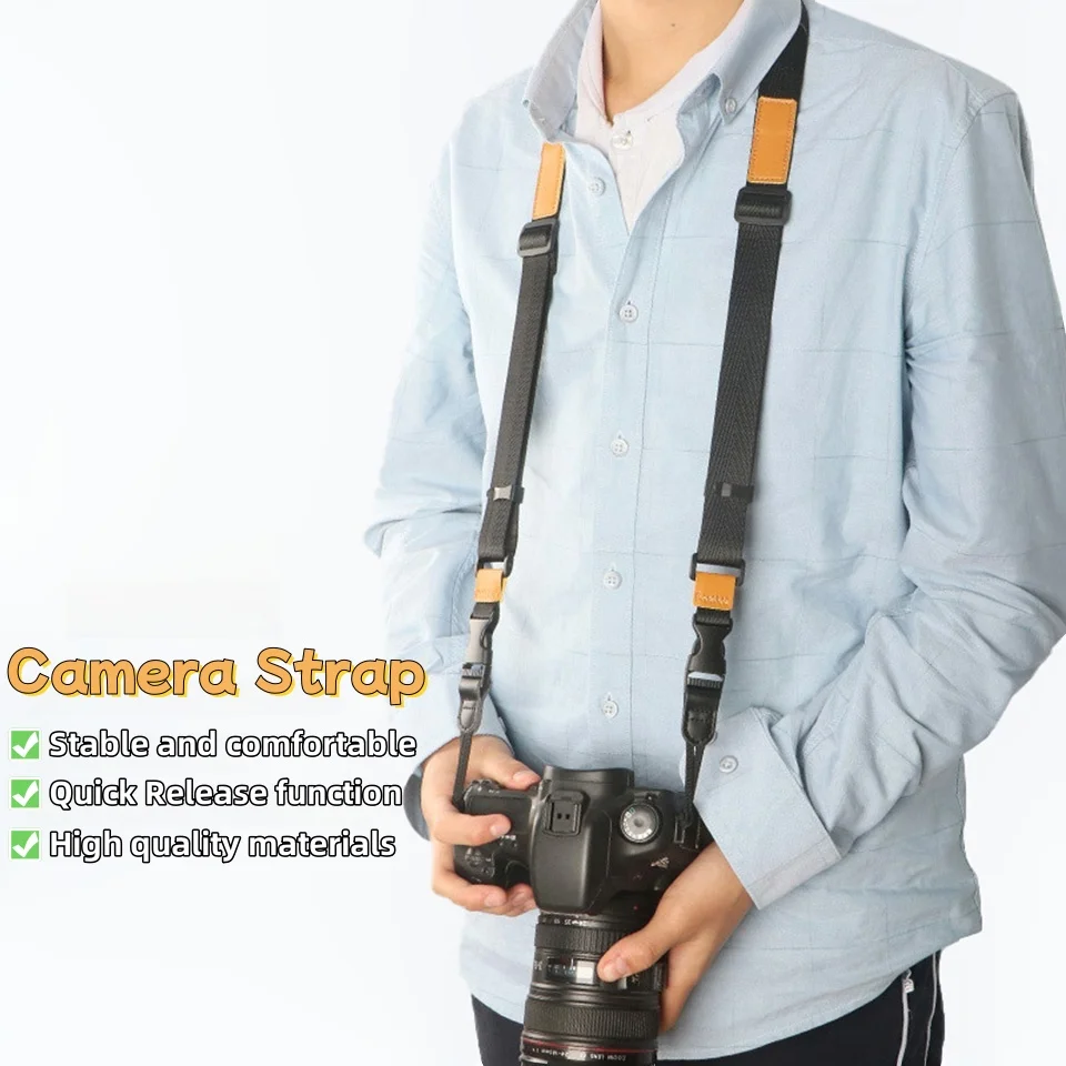 Camera Shoulder Strap Adjustable Sling for Canon R5 II R50 R100 Nikon Z30 Z8 Sony A6400L A6700 Fuji X-T5 XT50 DSLR Accessories