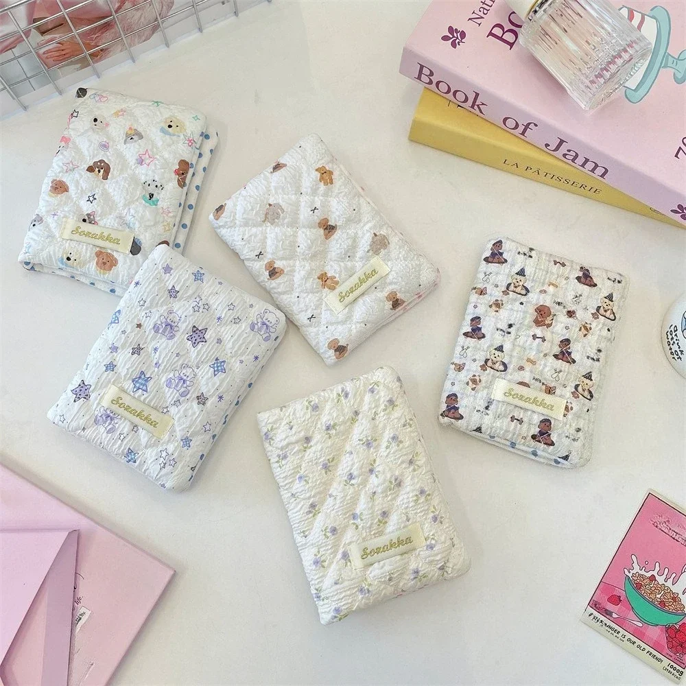 

New Cute Cartoon Passport Cover Flower Passport Bag for Women Multifunctional Polyster Passport Clip Case Travel Accessories