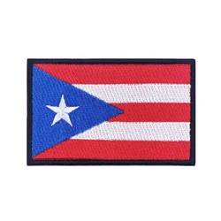 Puerto Rican flag Puerto Rico Patches Armband Embroidered Patch Hook & Loop Iron On Embroidery  Badge Military Stripe