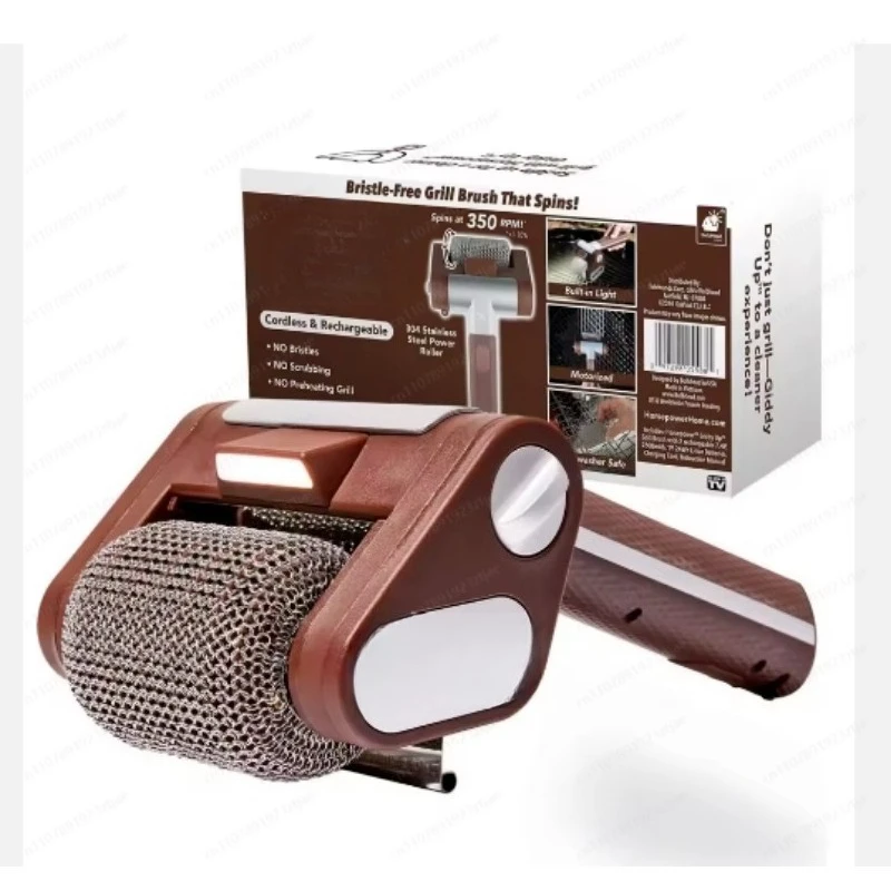 SS   Electric BBQ Brush Household Rechargeable BBQ Brush Cleanable Portable Outdoor