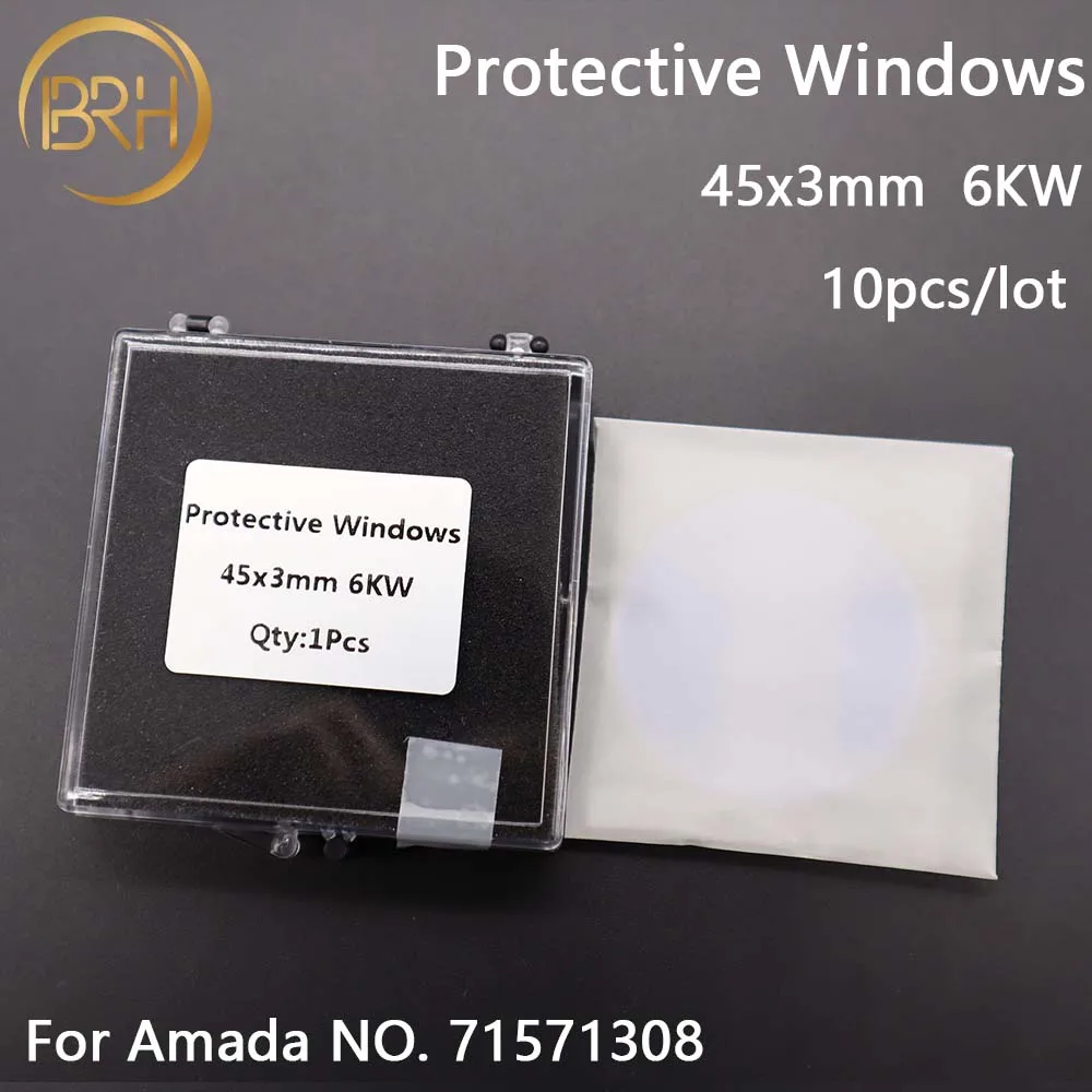 10 قطعة/الوحدة عالية الجودة الألياف الليزر واقية ويندوز غطاء الشرائح 45*3 مللي متر 71571308 ل Amada الألياف الليزر قطع 0-6000 واط