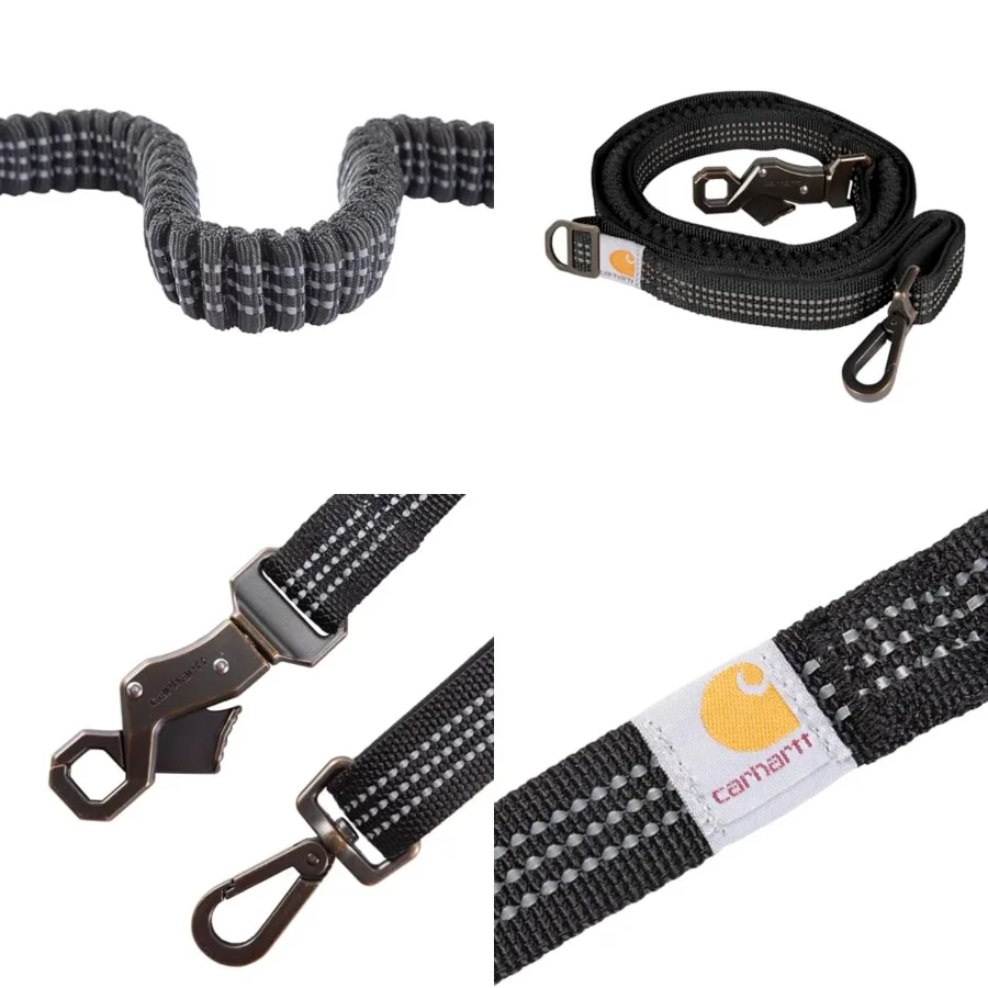 

Pet Durable Nylon Webbing Shock Absorbing Leash for Dogs, Reflective Stitching for Visibility,,Large