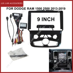 9 Inch For DODGE RAM 1500 2500 2013-2019 Car Radio Stereo GPS MP5 Android Player Head Unit 2 Din Fascia Panel Dash Frame Cover