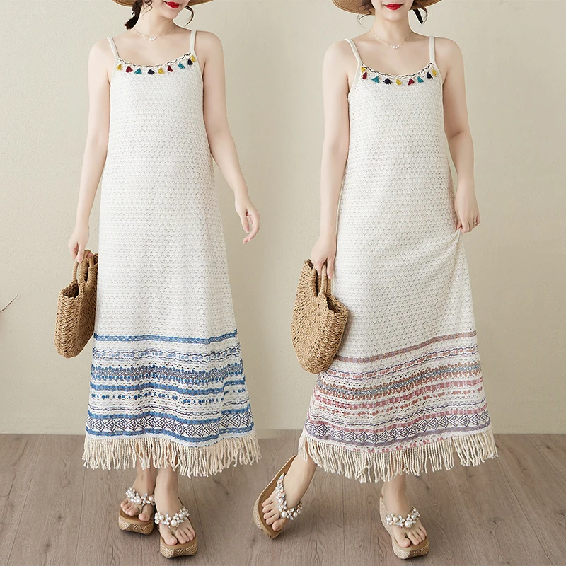 

Этническая юбка миди свободного кроя для пляжного отдыха, тонкая, из полиэфирного волокна