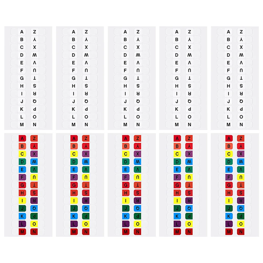

40 Pieces Index Label Alphabet Tabs Page Markers Colored Small Strips Book Flags Teacher Office Use Folder Tags