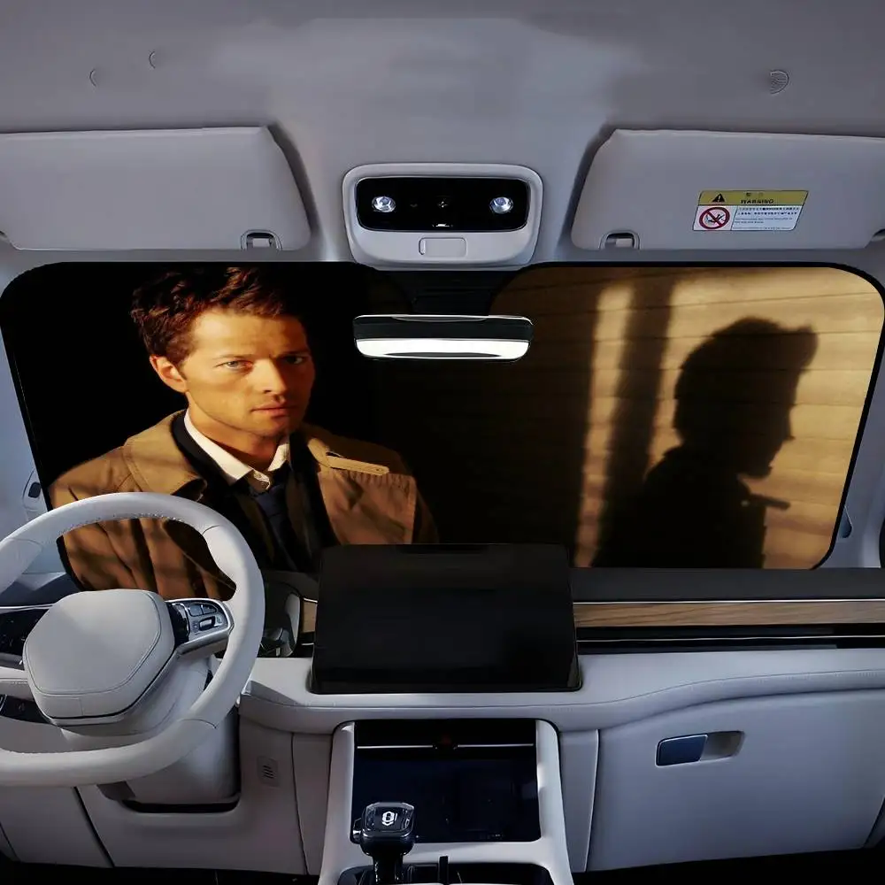 ฟิล์มกันแดดลายสก็อต 3 มิติ สำหรับติดกระจกหน้ารถยนต์ ลายคลาสสิกจากภาพยนตร์ S-Supernatural ของขวัญแปลกใหม่ ป้องกันแสงแดด