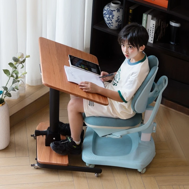 

Solid wood children's study table Small apartment desk Bedside desk Mobile computer desk Writing table Foldable