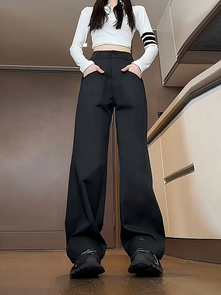 

Мужские брюки Bla прямого кроя для работы, весенние, в американском стиле, с легким расклешением, элегантные, широкие, повседневные, длинные