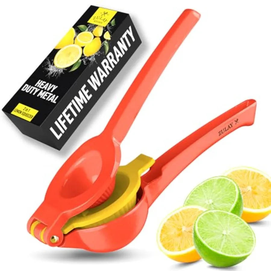 

Metal 2in1 Lemon Squeezer for Kitchen Use Sturdy Design Ensures Max Extraction and Gets Every Last Drop of Juice Easy to Clean