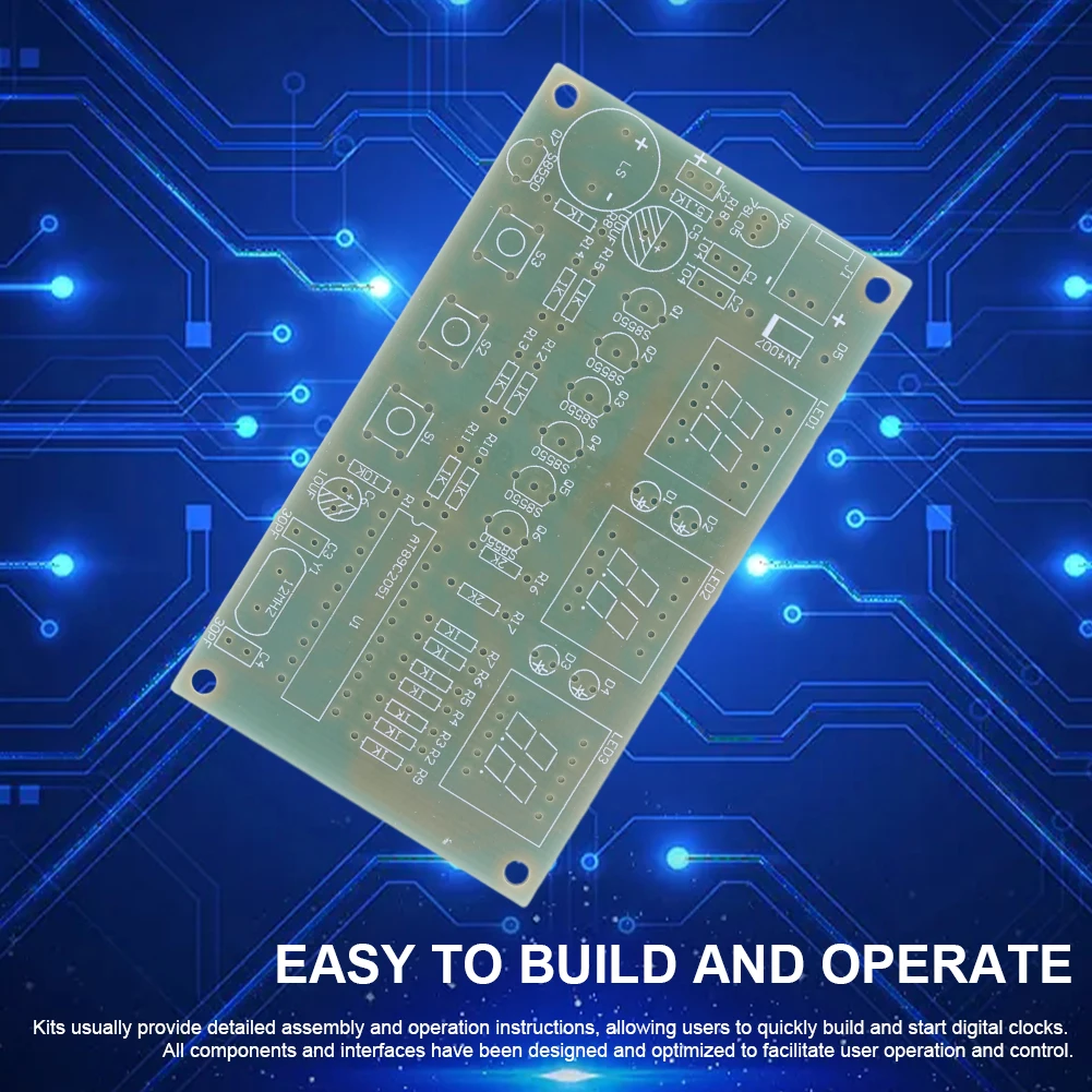 디지털 LED 디스플레이 전자 부품, 디지털 시계 DIY 키트, 7-12 V 전자 시계 생산 수트, 6 비트, AT89C2051