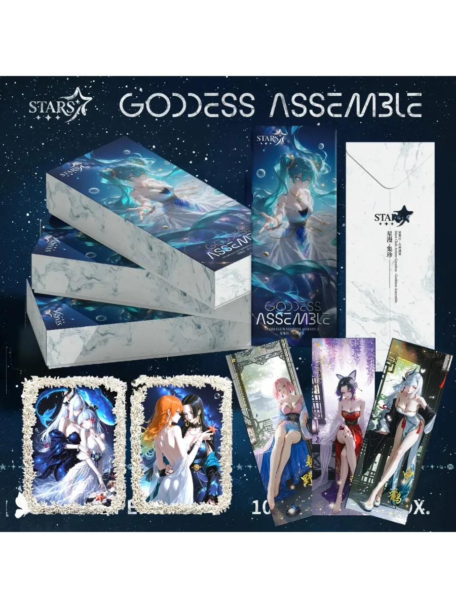 Goddess Assemble Sammelkarten-Box-Set Deluxe: Gerahmte & lange Postkarten-ähnliche Anime-Waifu-Karten, ideales Geschenk für Anime-Fans