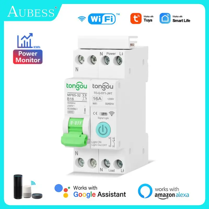 

TUYA WIFI Smart Home 1P 1-32A Smart Circuit Breaker No Metering Timer Function Wireless Remote Control Work With Smartlife App