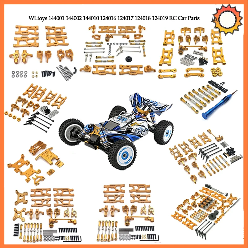 Wltoys-Support d'aile arrière en métal pour voiture RC, pièces de mise à niveau, accessoires, 124017, 124019, 124007, 1/12