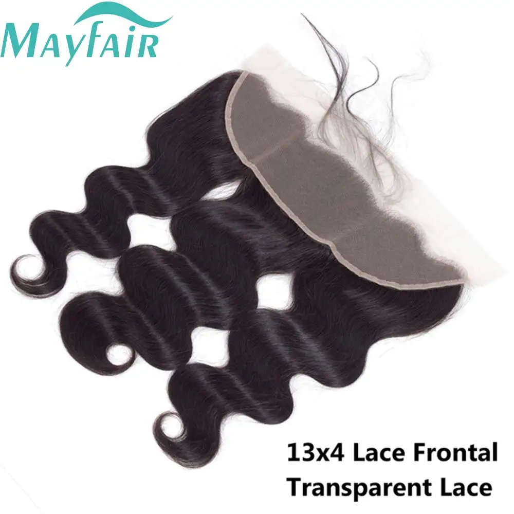 13x4 HD Transparent Lace Frontal Human Hair Pre-plucked Brazilian Body Wave 4x4 Lace Closures Only Remy Hair Wholesale