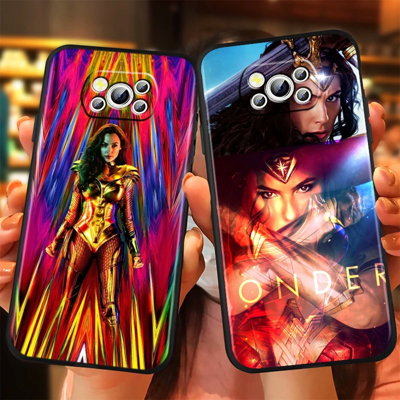 W-Wonders Woman Brave Anime For Xiaomi Mi Poco F5 F4 F3 X6 X5 X4 X3 M6 M5 M5S M4 M3 C65 Pro GT NFC 5G Black Soft Phone Case