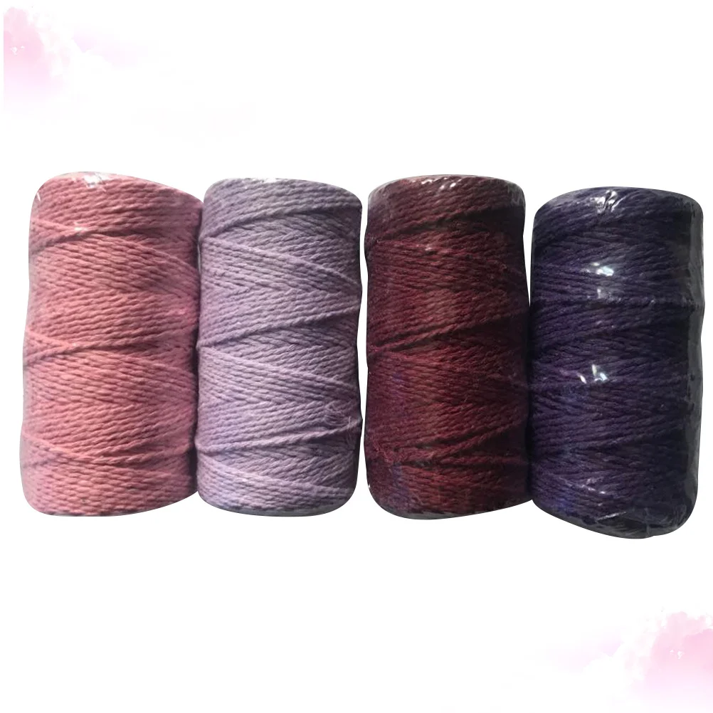 

4 Roll Tough Braided Cotton Rope 2mm Thick Colored Multi-Use for Clothes Drying Camping Wrapping DIY Art Braided Cotton Rope