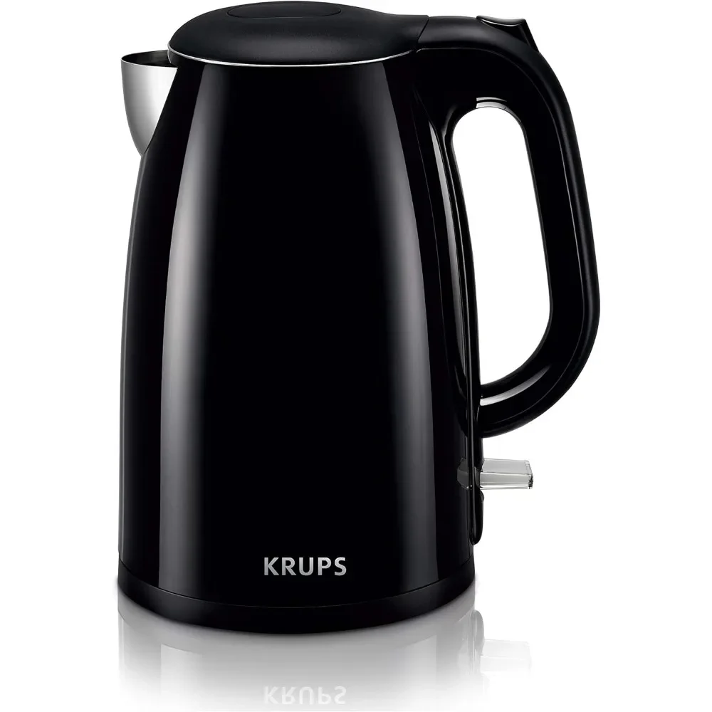 Krups Cool Touch Stainless Steel Interior Electric Kettle 1.5L 1500W Fast Boiling,Double Wall,Fast Boiling,Auto Off,Keep Warm