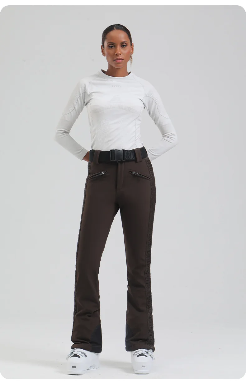 Gsou Snow Damen-Skihose, Snowboardhose, winddicht, wasserdicht, Winter-Skihose, -30 Grad, bequemes, geteiltes Design – Detail 10