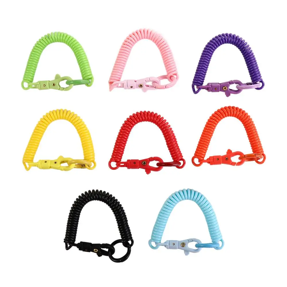

Stretchy Coil Labels Key Chains Retractable Coil Springs Stretch Spring Coil Spring Keychain Bracelet Spring Keyring Key Hooks