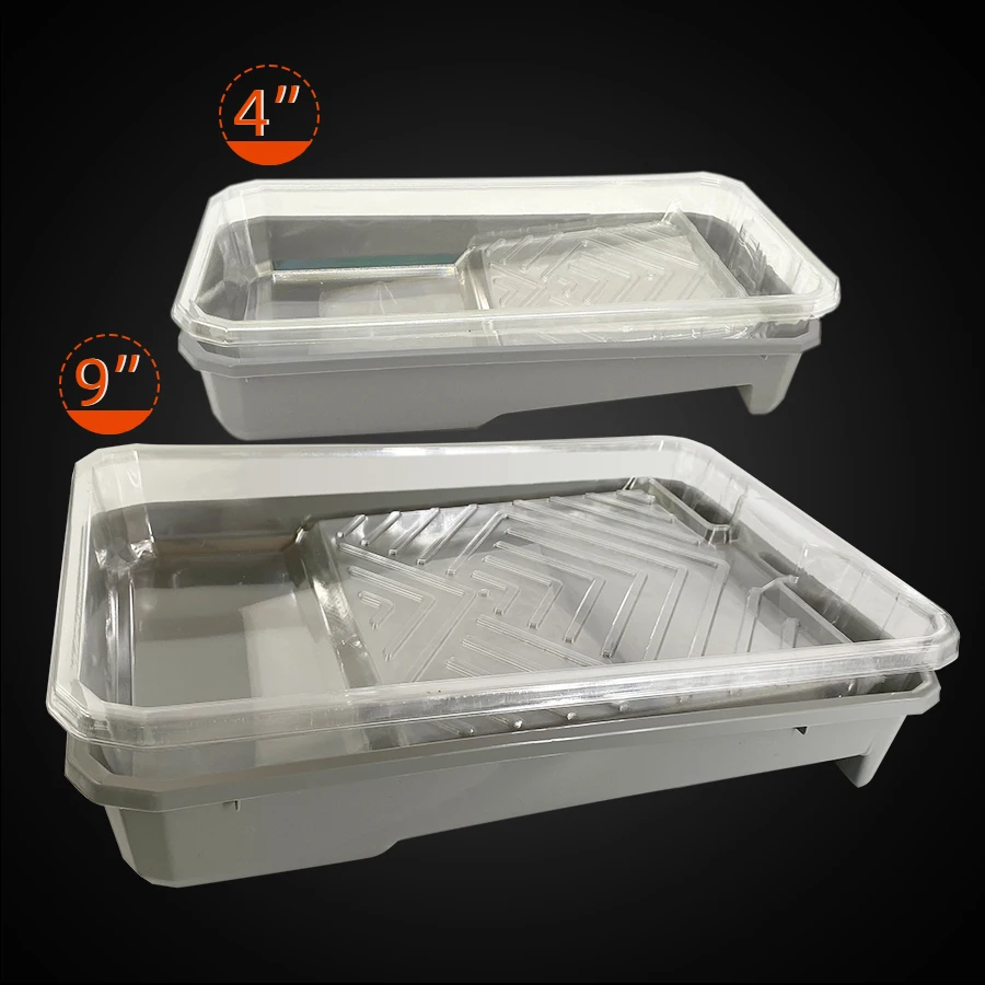High Capacity Durable Plastic Paint Tray Kit - Multipurpose Home DIY Painting Set with Large Economic Paint Pans for Wall Decora