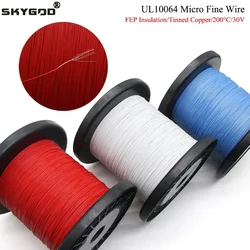 10M~100M UL10064 FEP Wire 40/36/34/32/30/28/26AWG PTFE Plastic Solder High Conductivity Copper Cable Ultra Micro Fine Litz Wires
