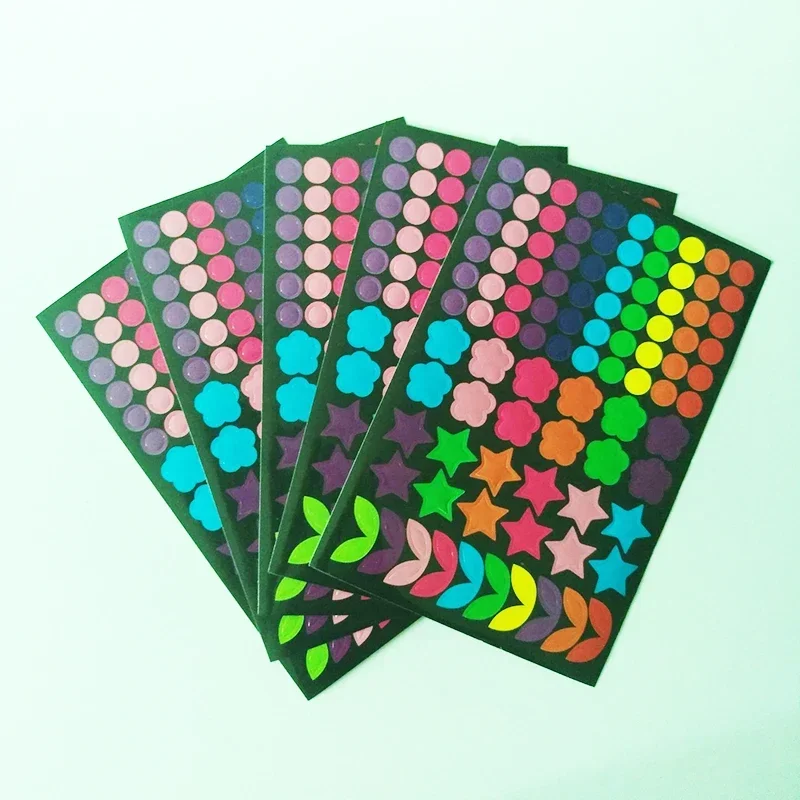 5 blätter/Set Runde Blume Stern Aufkleber Scrapbooking Papier Selbst Klebe Aufkleber Schreibwaren