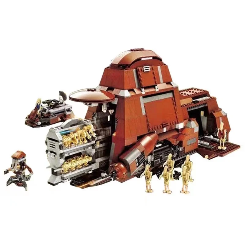 1338pcs  Containerized Battle Droids Troop Carrier Trade Federation MTT 7662 MOC Building Blocks Model DIY Bricks Toys