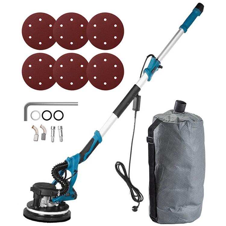 850W High Power Brushless Wall Grinder 225mm Dust-free Drywall Sander Portable Putty Grinding Machine Handheld Ceiling Polisher