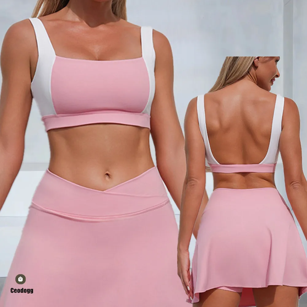 

Женский спортивный бюстгальтер для спортзала с двойными бретелями, укороченные топы с U-образной спинкой, дышащие топы для бега с эффектом пуш-ап, женские топы для фитнеса XP108