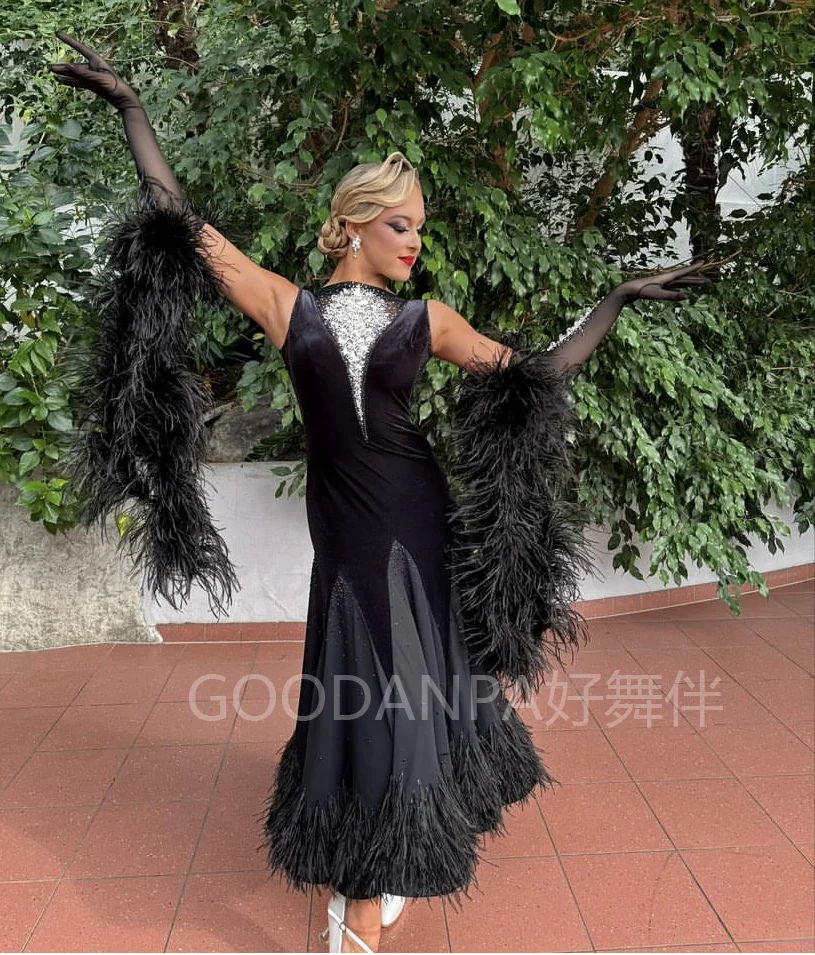 

ballroom dance dress Costume Modern Competition Waltz Tango Ballroom Dance Dress Standard Girls Women dance dress GOODANPAR