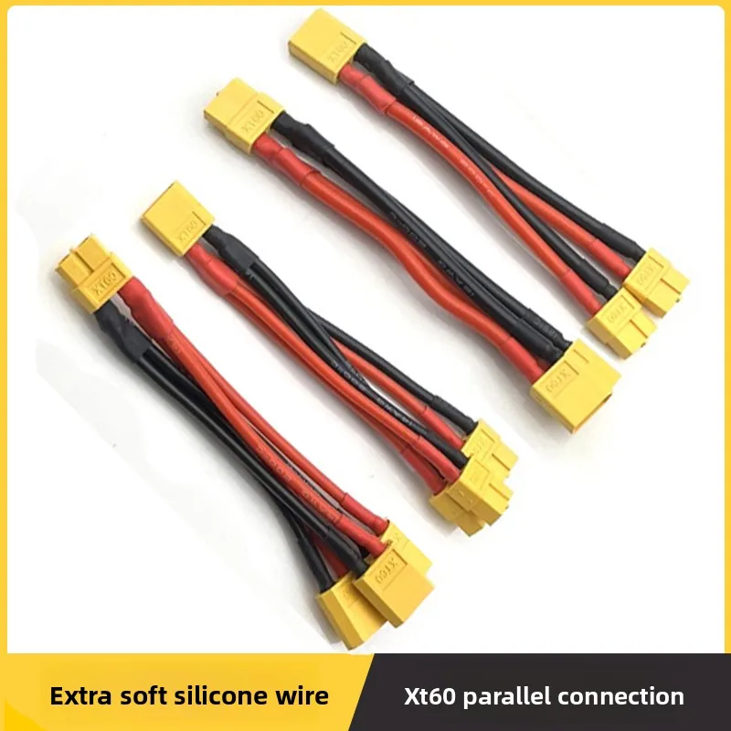 1PCS XT60 Parallel Battery Connector Cable 14AWG High Temp Soft Silicone Wire,  for RC Drone Lipo ESC Motor, T-Plug Compatible